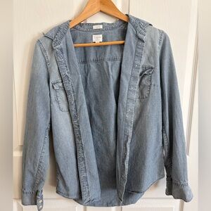 J. Crew 100% cotton Light Blue Denim Shirt lightweight